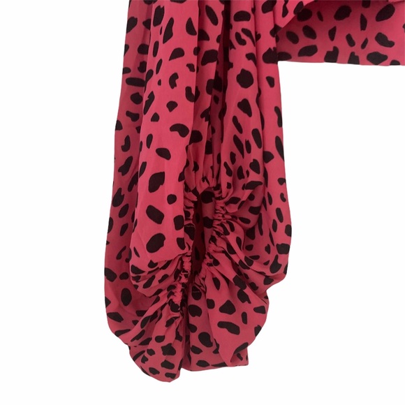 NWT Pink Cheetah Print Flowy Sleeve Crop Top - Picture 3 of 12